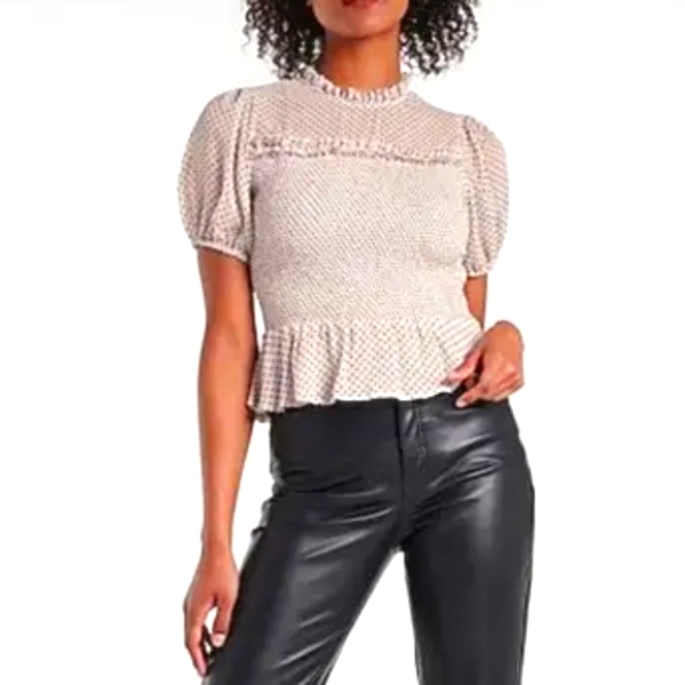 Polka Dot Ruffle Blouse